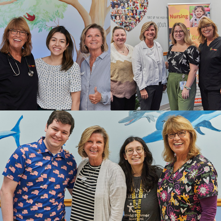 BrightStart visitors Dr. Juliana Parra (AdventHealth) Dr. Pia Houkayem (Orlando Health) and Dr. Jessica Bell (Nemours)